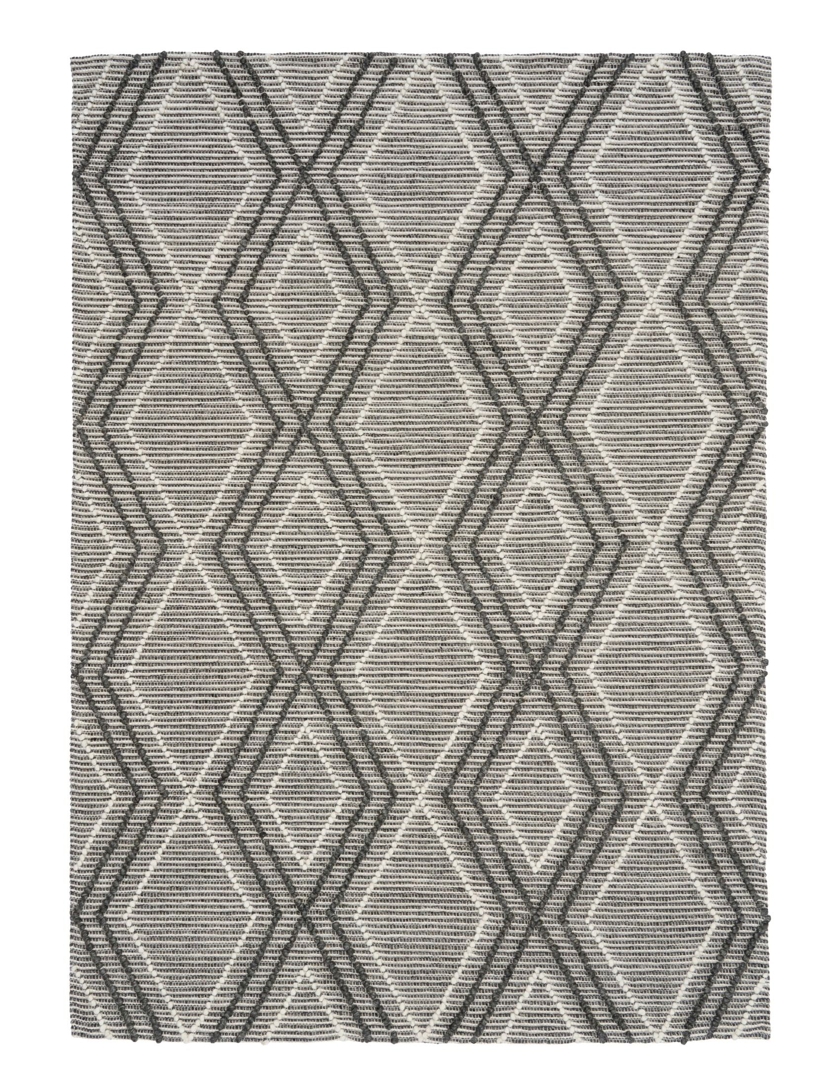 Amelia Boho Textured Hypo-Allergenic Wool Rug - Charcoal Rug Mos-Local 155cm x 225cm