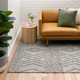 Amelia Tribal Textured Hypo-Allergenic Wool Rug - Grey Rug Mos-Local