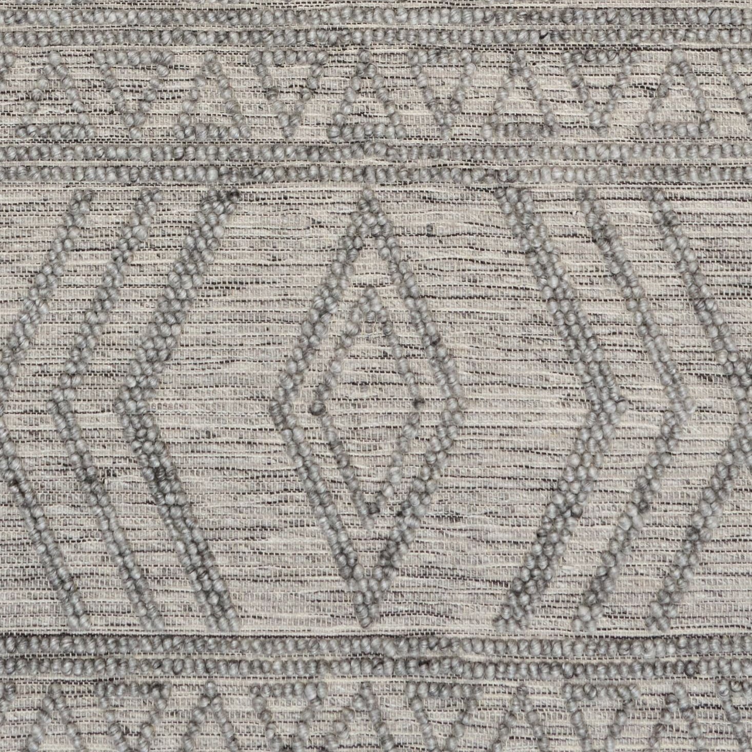 Amelia Tribal Textured Hypo-Allergenic Wool Rug - Grey Rug Mos-Local