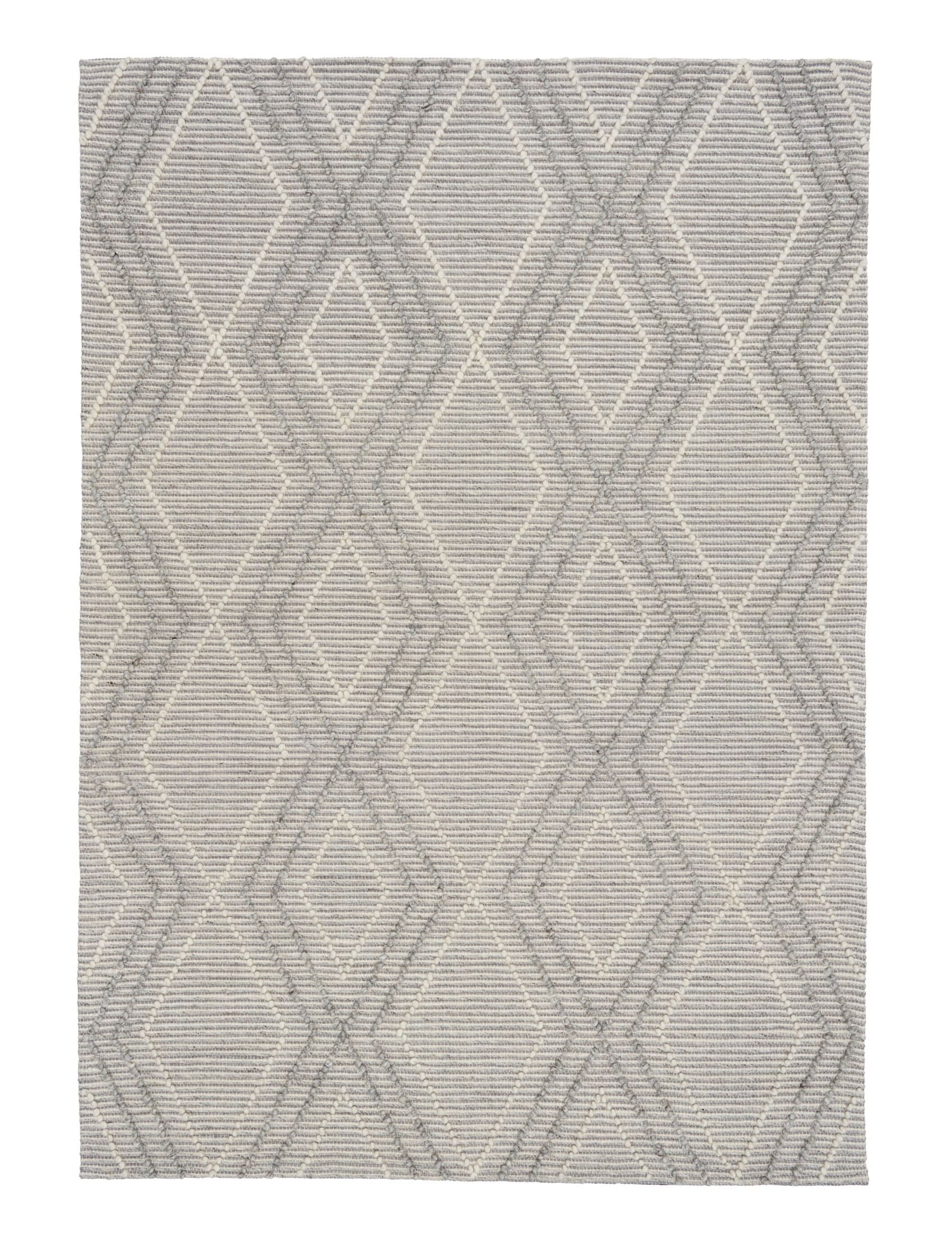 Amelia Boho Textured Hypo-Allergenic Wool Rug - Silver Grey Rug Mos-Local 155cm x 225cm