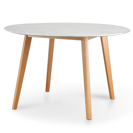Aron 120cm Round Marble Dining  Table - Natural Base DT1025