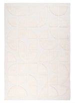Kikko 280cm x 190cm Geometric Washable Wool Rug - Cream