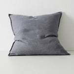 Ex Display - Como Linen Stonewashed Vintage Look Cushion - Smoke Cushion Weave-Local