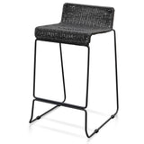 Ex Display - Bailey 65cm Rattan Cord Seat Bar Stool - Black Bar Stool New Home-Core