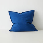 Como Linen Stonewashed Vintage Look Cushion Cushion Weave-Local Como Cobalt 50cm x 50cm Polyester