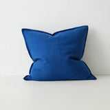 Como Linen Stonewashed Vintage Look Cushion Cushion Weave-Local Como Cobalt 50cm x 50cm Polyester