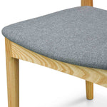 Set of 2 - Henrik Fabric Dining Chair - Natural with Light Grey Seat Dining Chair Swady-Core   
