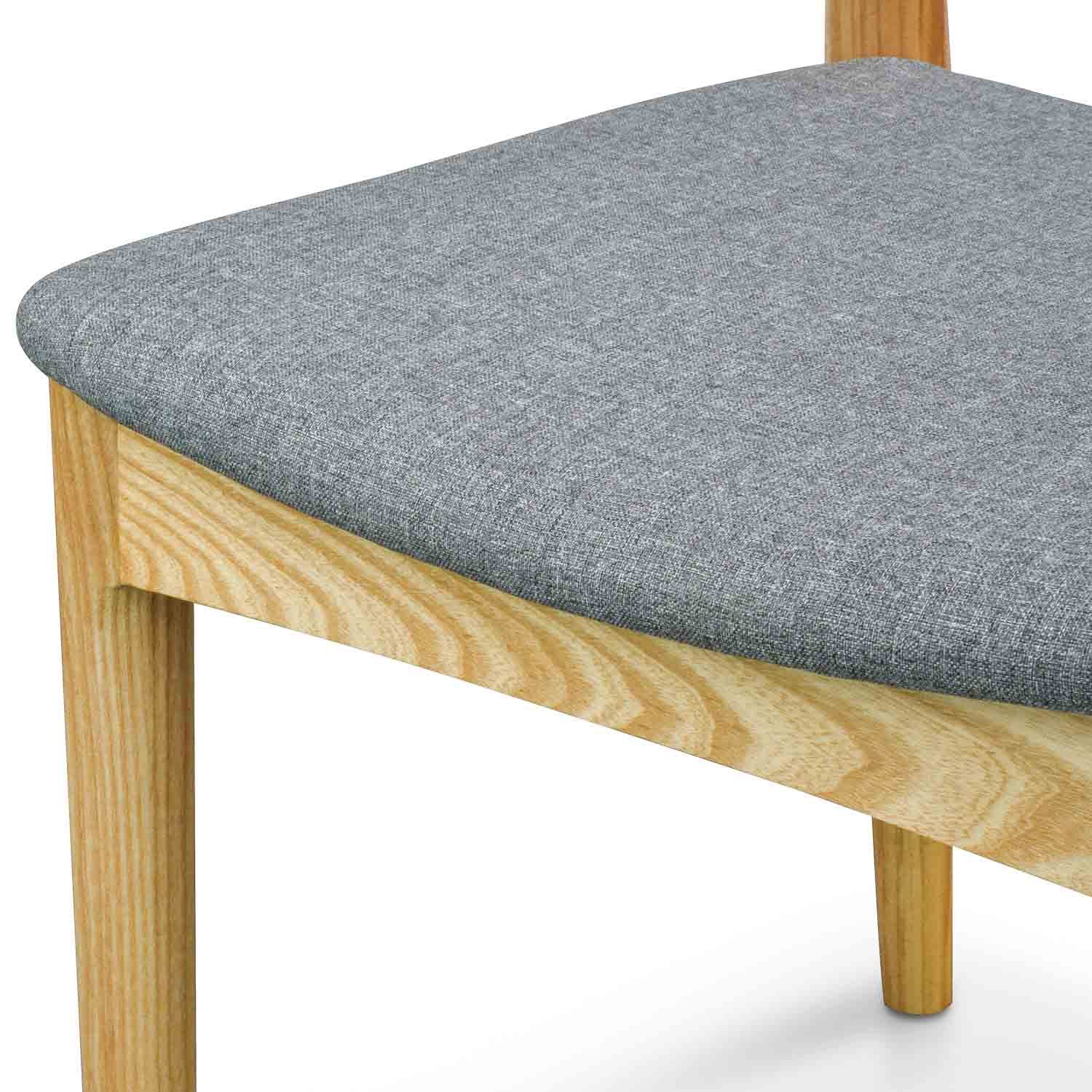 Set of 2 - Henrik Fabric Dining Chair - Natural with Light Grey Seat Dining Chair Swady-Core   