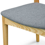 Set of 2 - Henrik Fabric Dining Chair - Natural with Light Grey Seat Dining Chair Swady-Core   