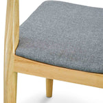 Set of 2 - Henrik Fabric Dining Chair - Natural with Light Grey Seat Dining Chair Swady-Core   