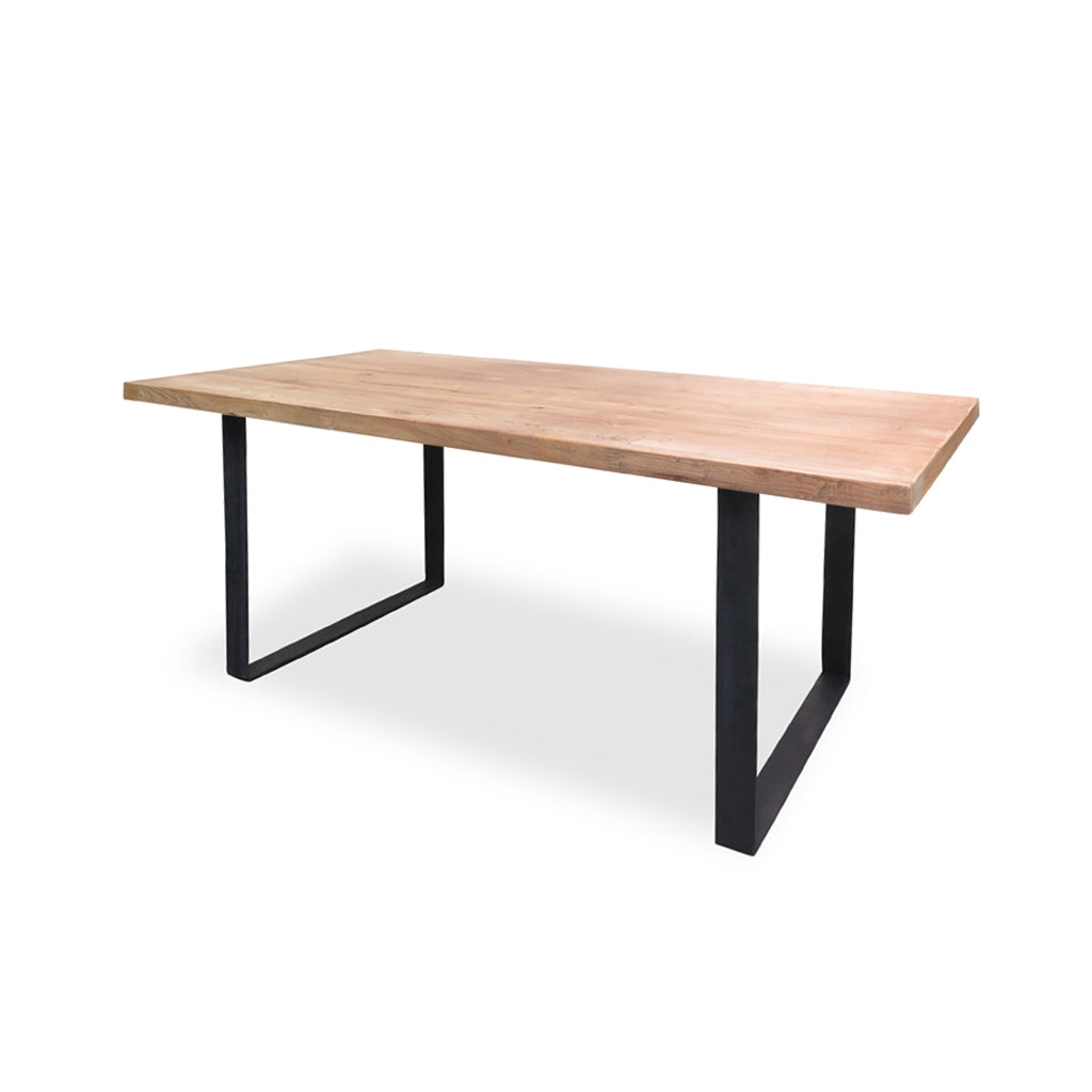 Dalton Reclaimed Elm Wood 1.5m Dining Table - Rustic Natural Dining Table Reclaimed-Core