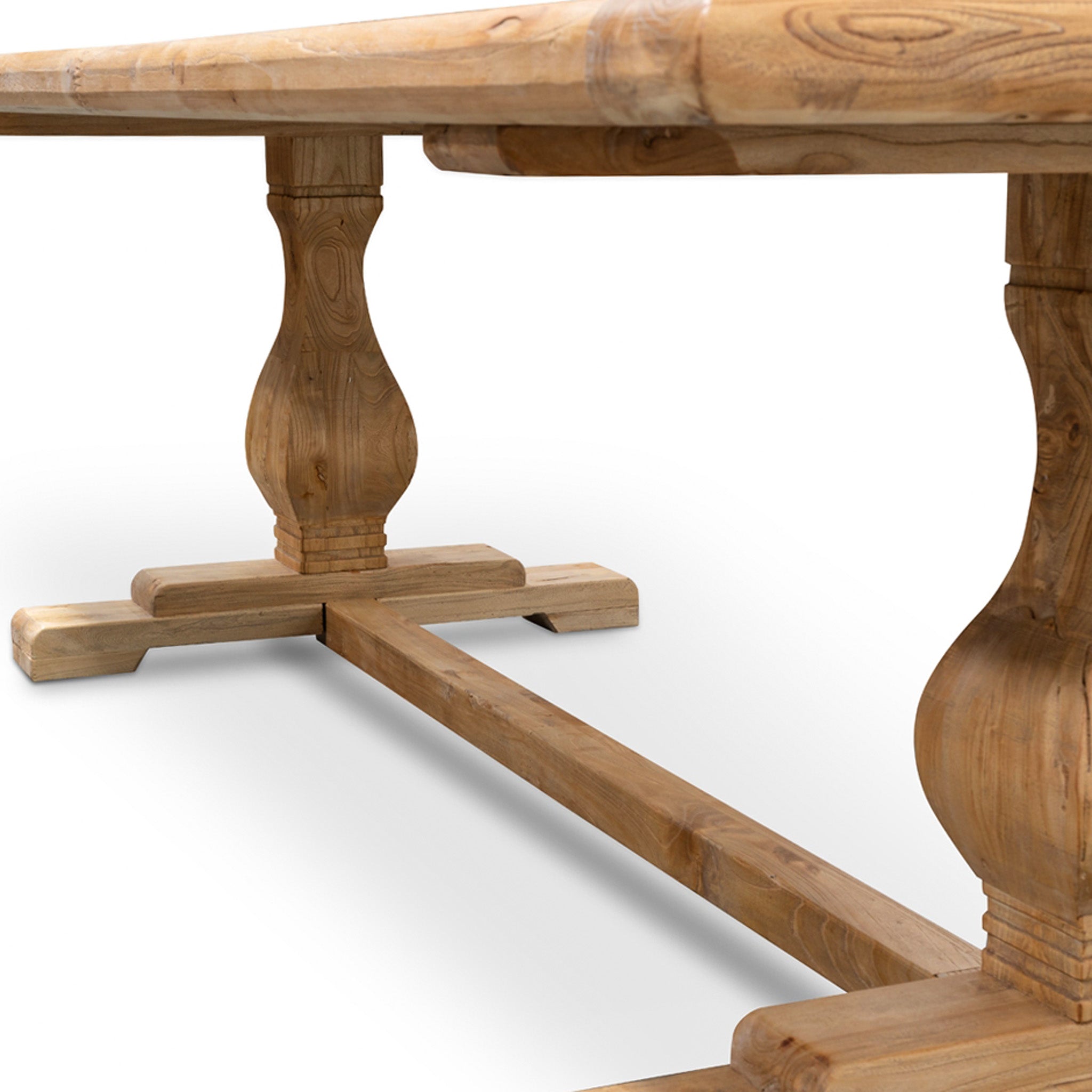 Titan Reclaimed 2.4m ELM Wood Dining Table - Rustic Natural Dining Table Reclaimed-Core