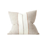 Ottavio 50cm Chunky Linen Blend Stripe Cushion Cushion Weave-Local Ottavio Earth Polyester