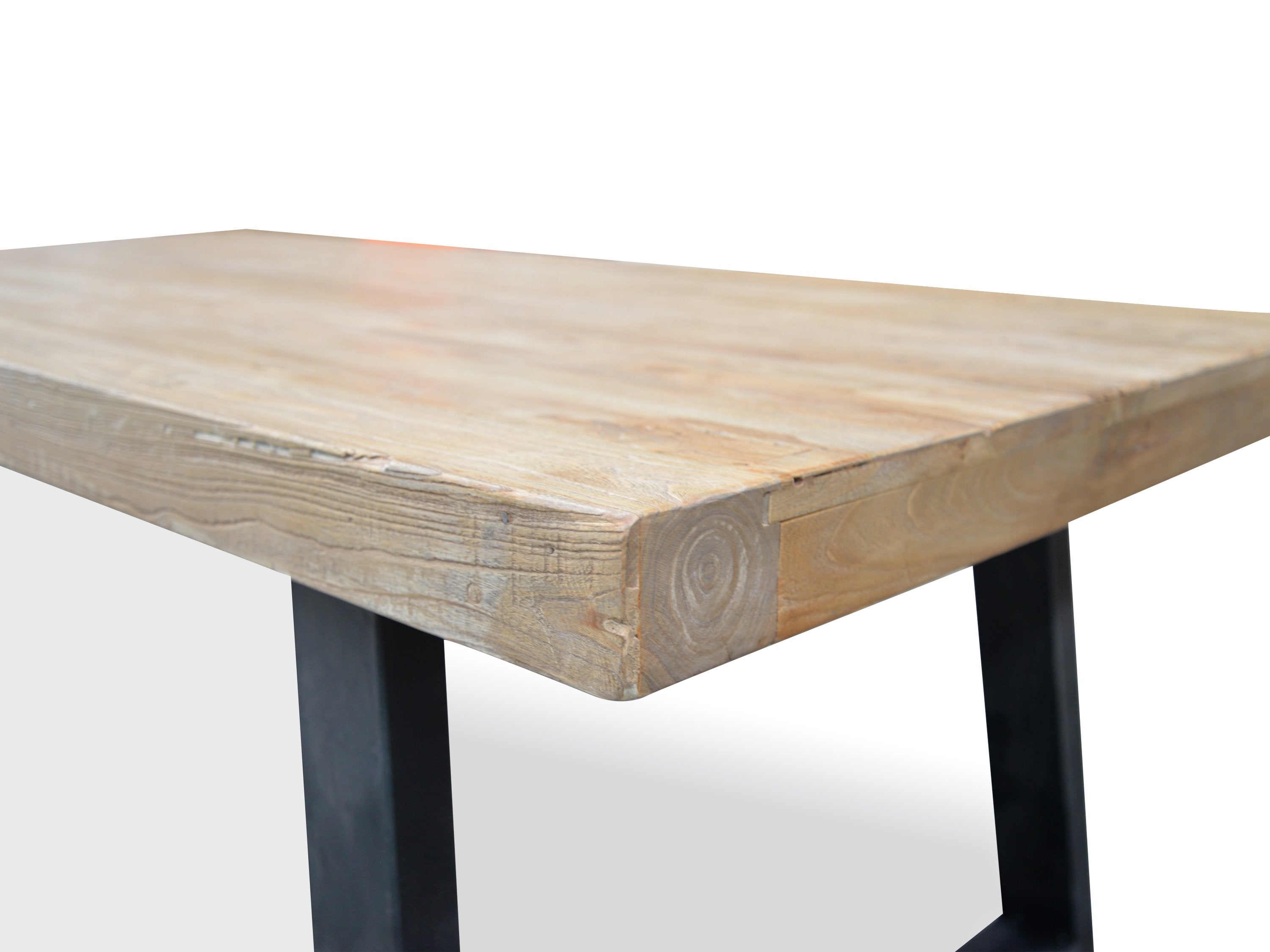 Ex Display- Edwin Reclaimed Elm Wood 2.4m Dining Table - Upgraded Top Dining Table Reclaimed-Core   