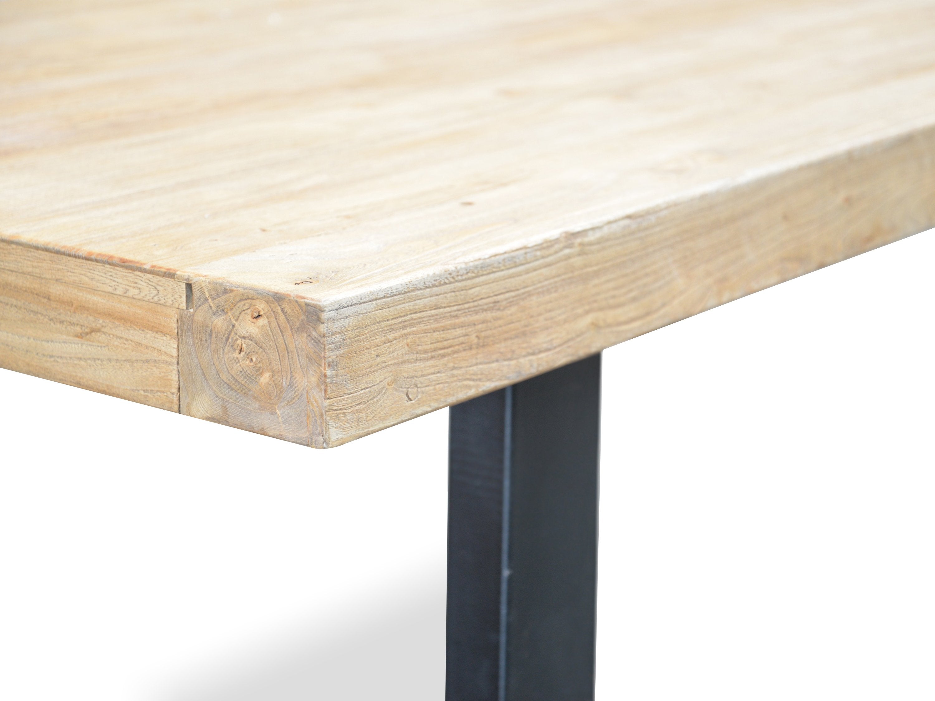 Ex Display- Edwin Reclaimed Elm Wood 2.4m Dining Table - Upgraded Top Dining Table Reclaimed-Core   