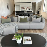 Troy 3 Seater Right Chaise Fabric Sofa - Graphite Grey Chaise Lounge Original Sofa-Core