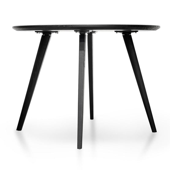 Halo 100cm Veneer Top Round Dining Table - Full Black DT2305-SD