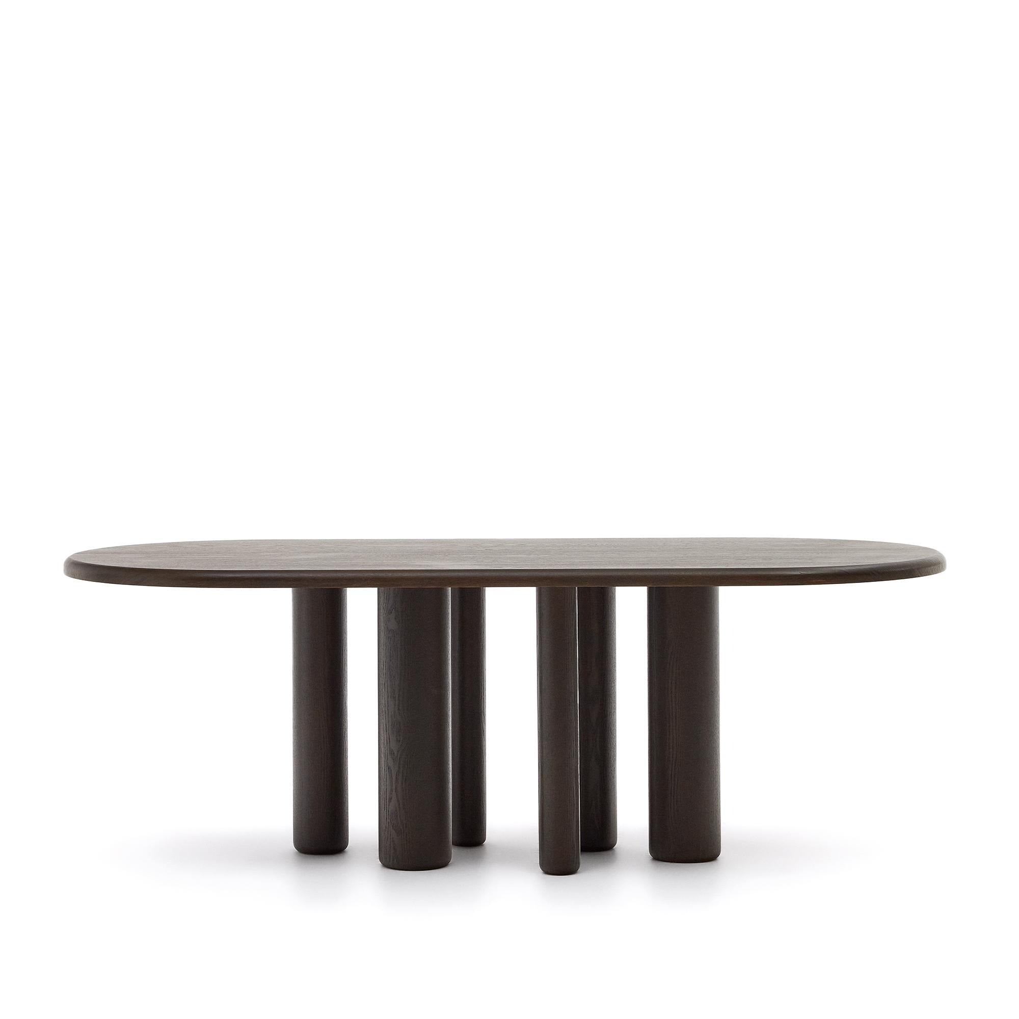 Nailem 2.2m Oval Ash Wood Dining Table - Dark Chocolate Dining Table The Form-Local