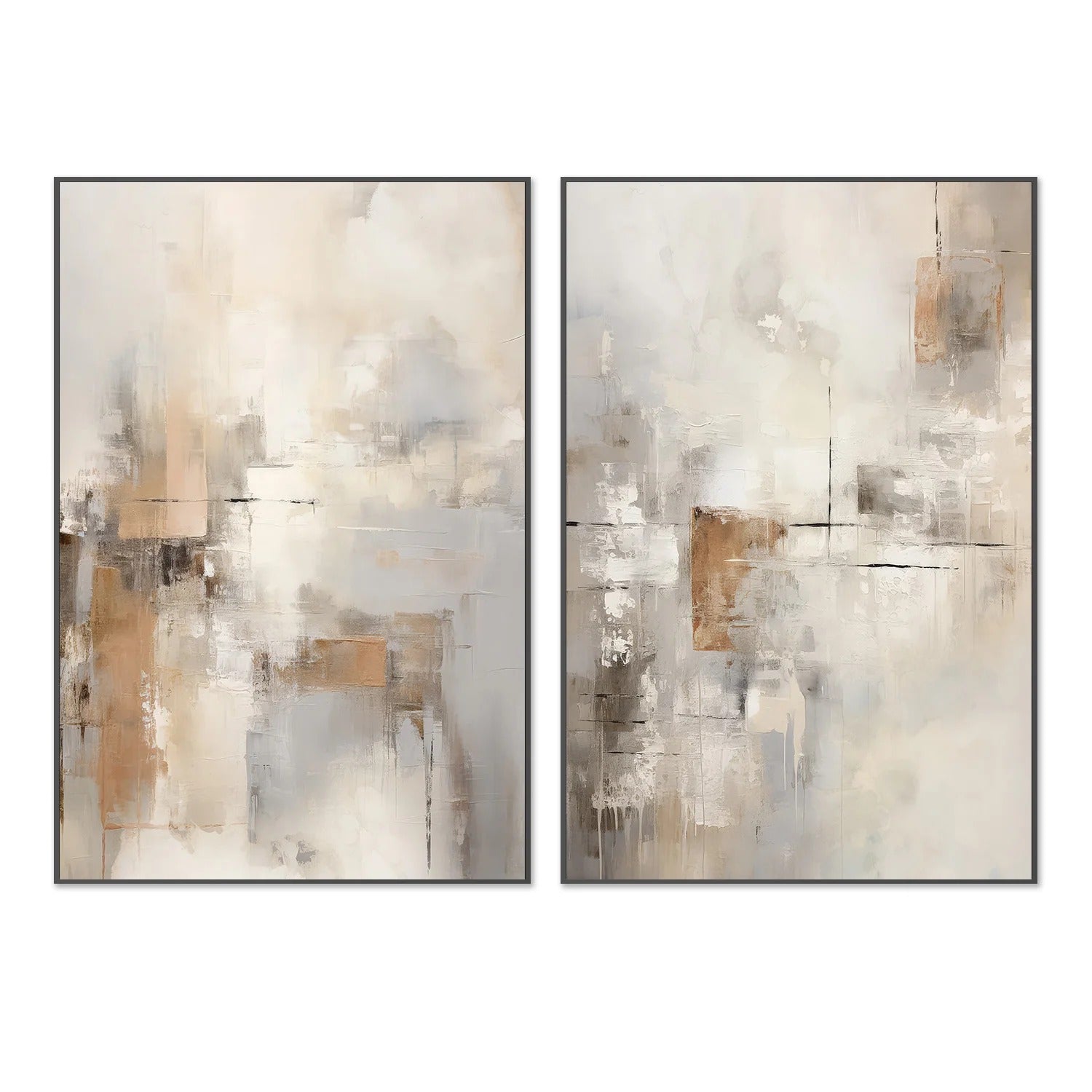 Set of 2 - Through the Mist, Style A & B, By Raymond Powers Wall Art Gioia-Local 40x60cm Framed Canvas Black