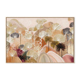 Ex Display - Palms and Poetry, By Bella Eve 90cm x 60cm Framed Canvas - Oak Frame Wall Art Gioia-Local