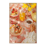 Ex Display - Spring Breakfast, By Ekaterina Zagorska 60cm x 90cm Framed Canvas - Oak Frame Wall Art Gioia-Local