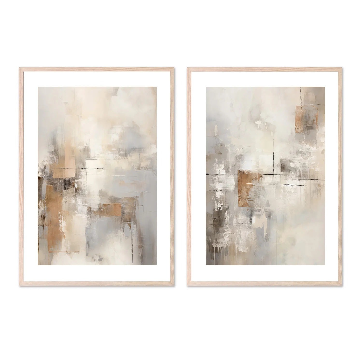 Set of 2 - Through the Mist, Style A & B, By Raymond Powers Wall Art Gioia-Local 40x60cm Framed Poster Black