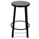 Set of 2 - James 65cm Timber Seat Bar Stool - Black - Last Set Bar Stool New Home-Core