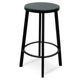 Set of 2 - James 65cm Timber Seat Bar Stool - Black - Last Set Bar Stool New Home-Core