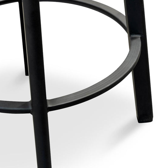 Set of 2 - James 65cm Bar Stool - Natural Timber Seat and Black Frame Bar Stool New Home-Core   