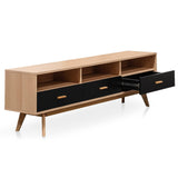 Ex Display - Jerald 180cm Wooden TV Entertainment Unit - Natural TV/Entertainment Unit KD-Core   