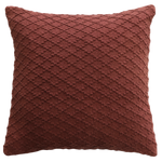 Ex Display - Ollo Kapiti Textured Check Cotton Cushion - Rust Red Cushion Furtex-Local   