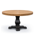 Kara Reclaimed 1.4m Round Dining Table - Natural Top and Black Base Dining Table Reclaimed-Core