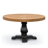 Kara Reclaimed 1.4m Round Dining Table - Natural Top and Black Base Dining Table Reclaimed-Core