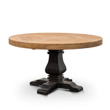 Kara Reclaimed 1.4m Round Dining Table - Natural Top and Black Base Dining Table Reclaimed-Core
