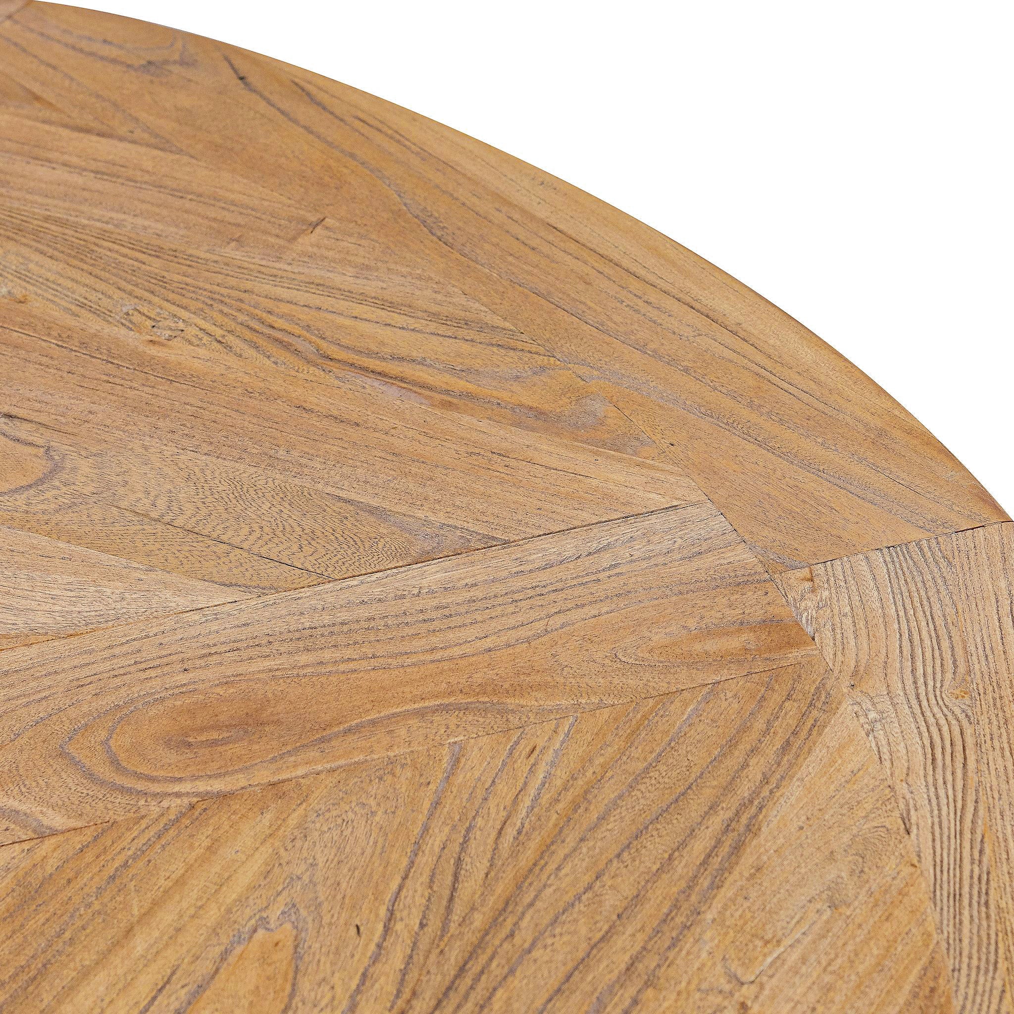 Kara Reclaimed 1.4m Round Dining Table - Natural Top and Black Base Dining Table Reclaimed-Core