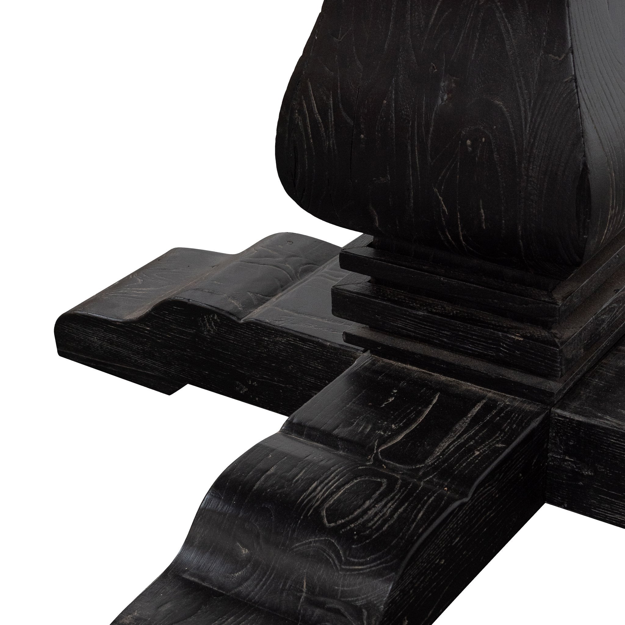 Kara Reclaimed 1.4m Round Dining Table - Natural Top and Black Base Dining Table Reclaimed-Core