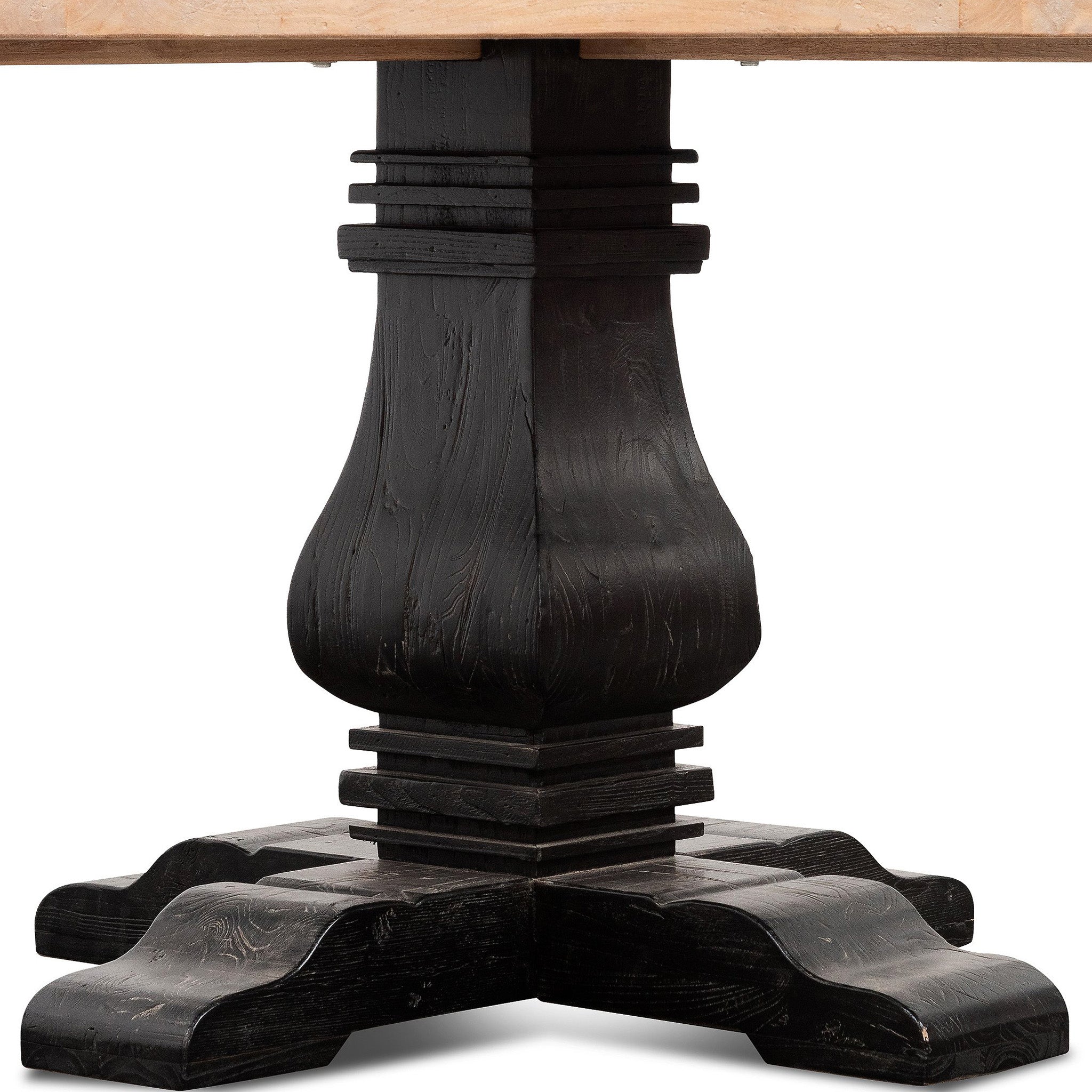 Kara Reclaimed 1.4m Round Dining Table - Natural Top and Black Base Dining Table Reclaimed-Core