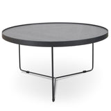 Ex Display - Luna 90cm Oak Top Round Coffee Table - Black Coffee Table Better B-Core