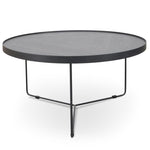 Ex Display - Luna 90cm Oak Top Round Coffee Table - Black Coffee Table Better B-Core