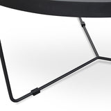 Ex Display - Luna 90cm Oak Top Round Coffee Table - Black Coffee Table Better B-Core