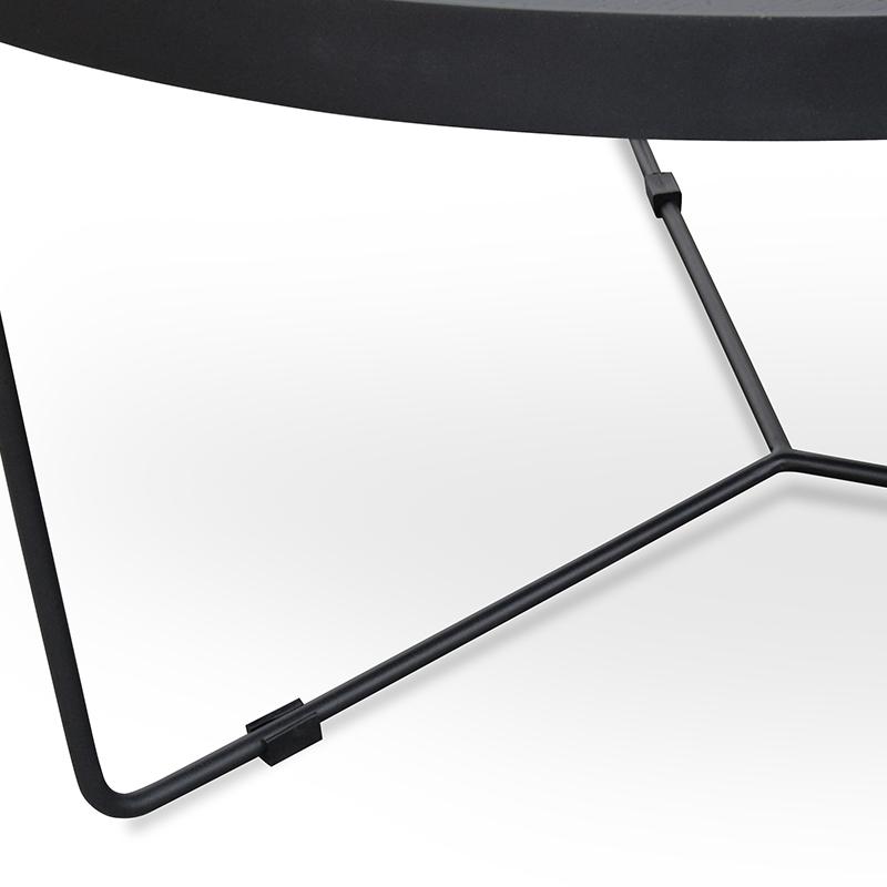 Ex Display - Luna 90cm Oak Top Round Coffee Table - Black Coffee Table Better B-Core