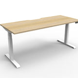 Boost Plus 1.5m Single Sided Workstation - Natural & White Office Desk Rline-Local