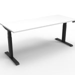 Boost Plus 1.2m Single Sided Workstation - White & Black Office Desk Rline-Local