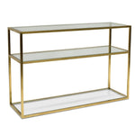 Ex Display - Noel 1.2m Glass Console Table - Gold Base Console Table K Steel-Core