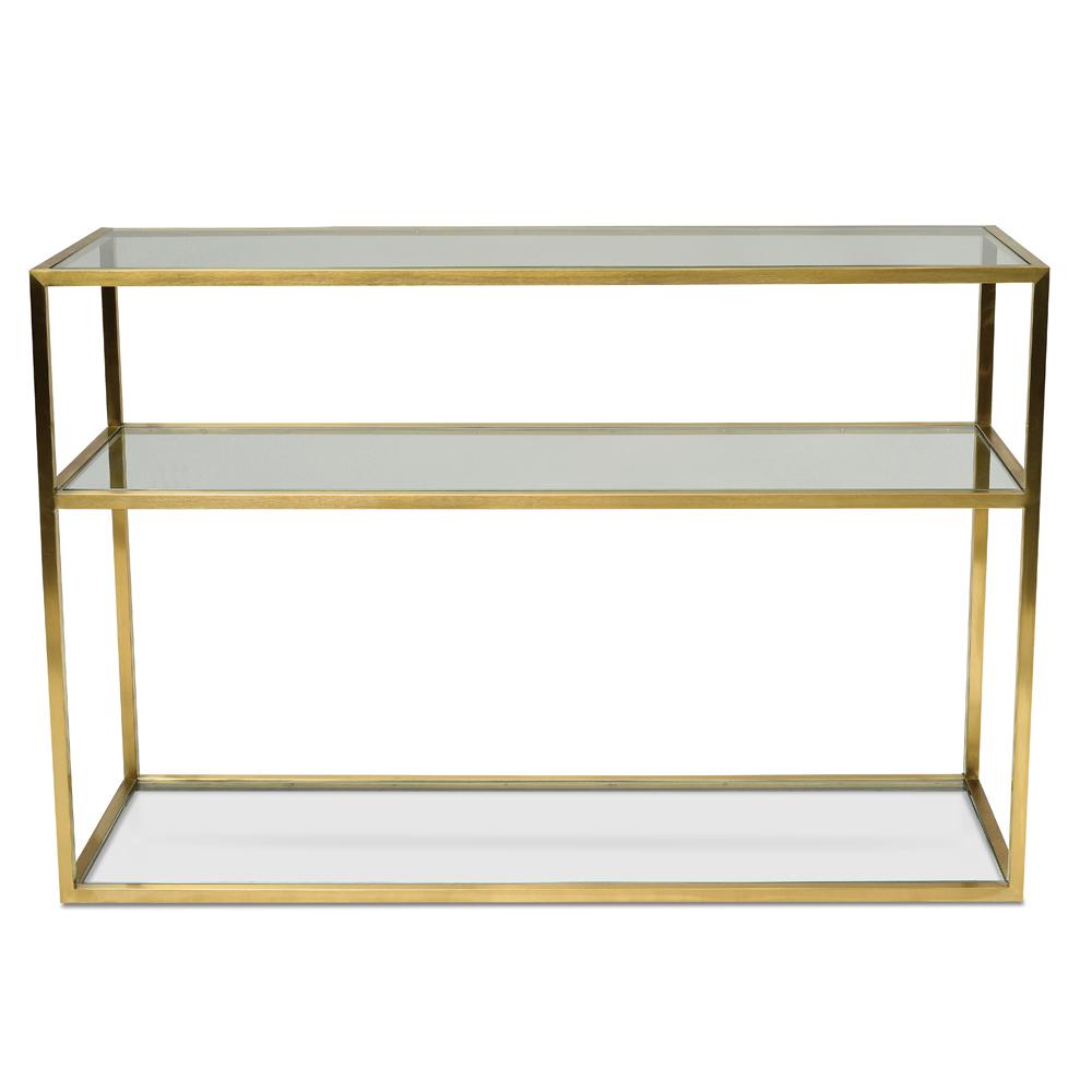 Ex Display - Noel 1.2m Glass Console Table - Gold Base Console Table K Steel-Core