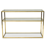 Ex Display - Noel 1.2m Glass Console Table - Gold Base Console Table K Steel-Core