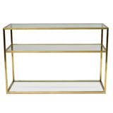 Ex Display - Noel 1.2m Glass Console Table - Gold Base Console Table K Steel-Core