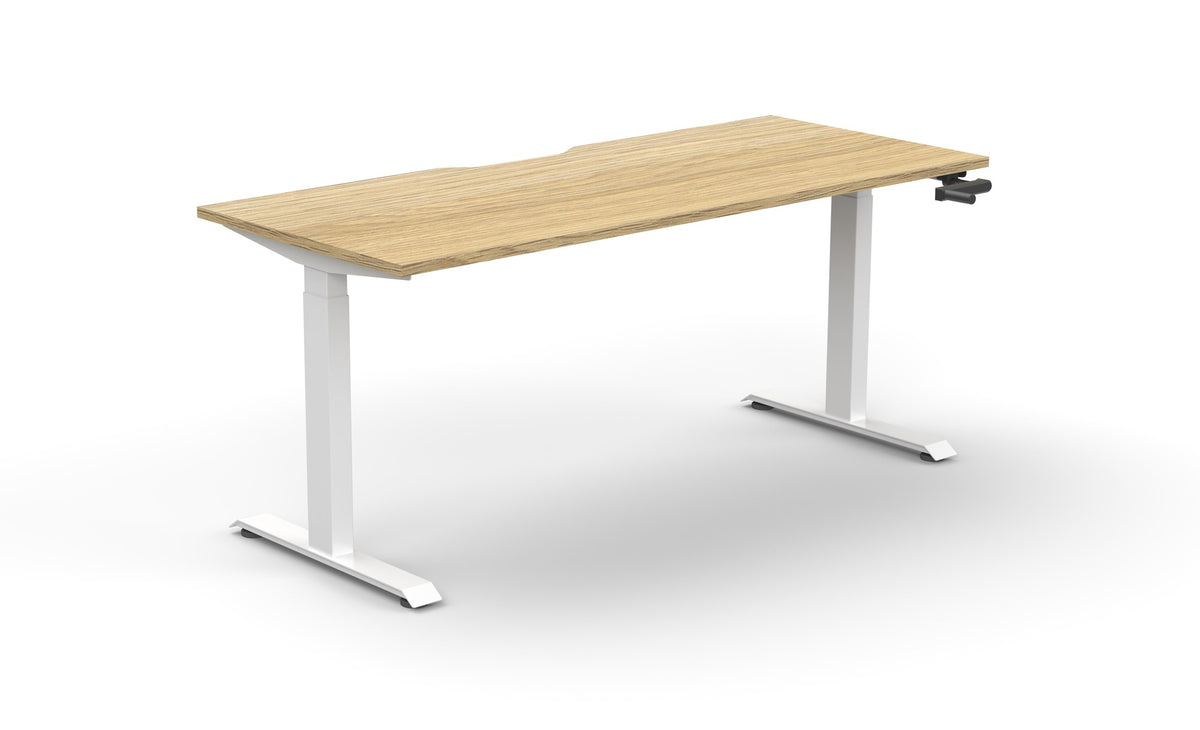 Boost Crank 1.5m Single Sided Workstation - Natural & White - Image 1