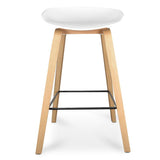 Ex Display - Rachel 65cm Bar Stool - White And Natural Bar Stool Swady-Core