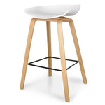 Ex Display - Rachel 65cm Bar Stool - White And Natural Bar Stool Swady-Core